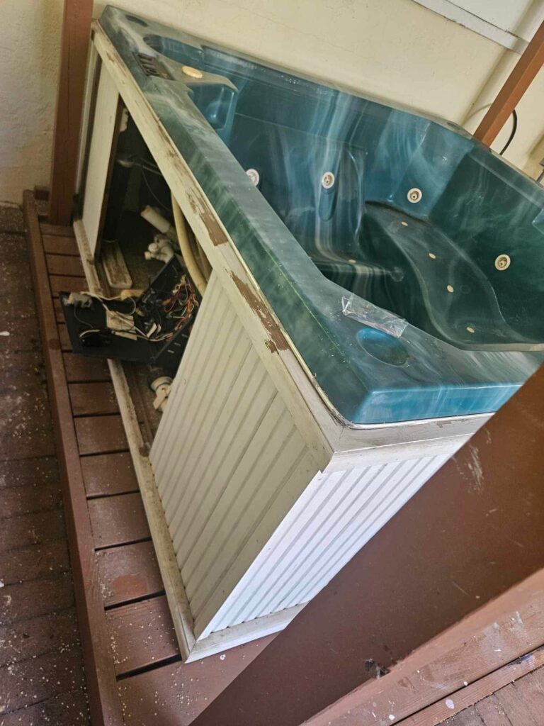Hot tub removed from an Anna Maria, FL backyard