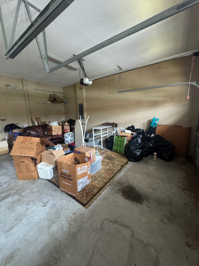 Garage with debris to be removed in Naples, FL