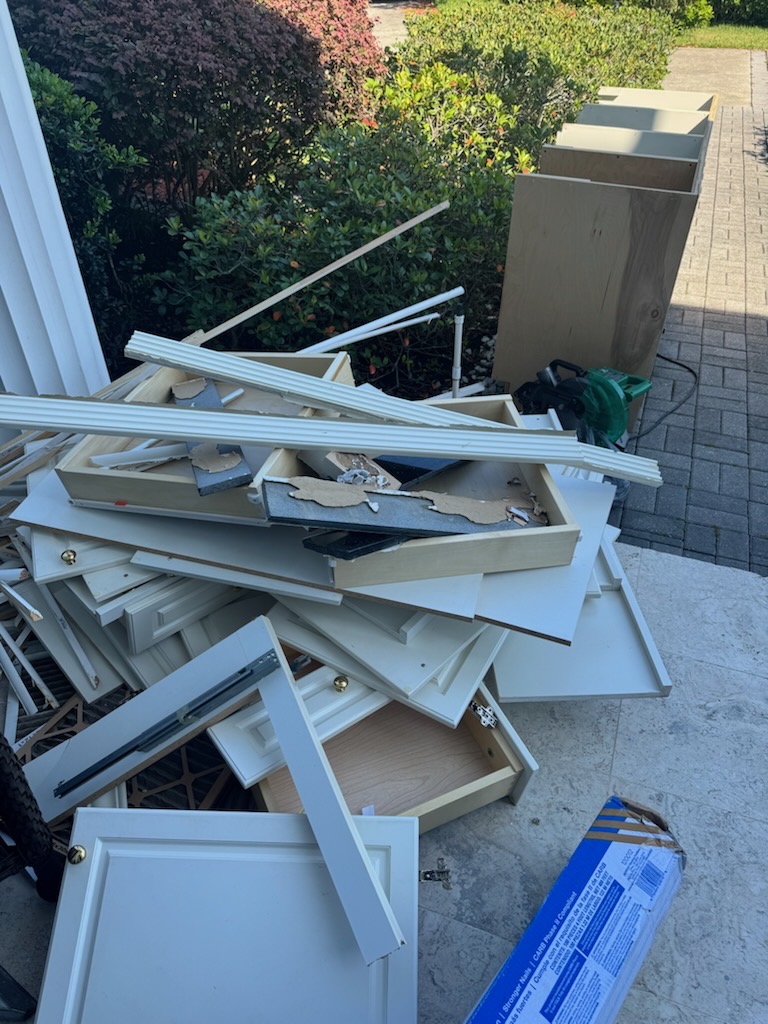 Construction debris for junk removal in Brandon