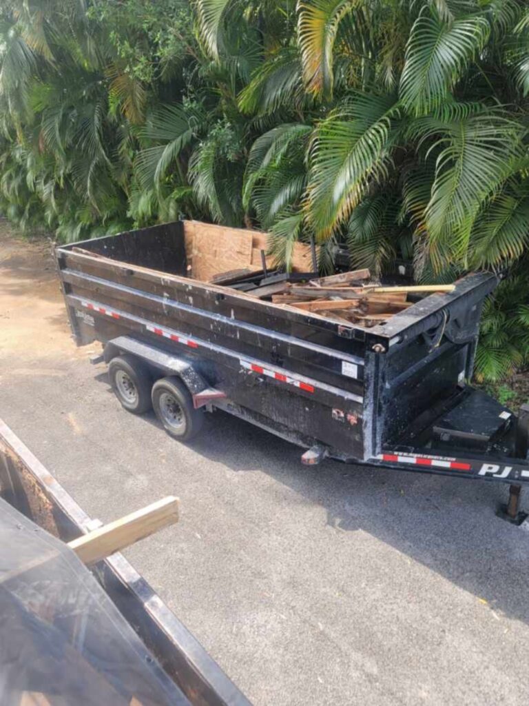 Loaded junk removal trailer in Hialeah, FL